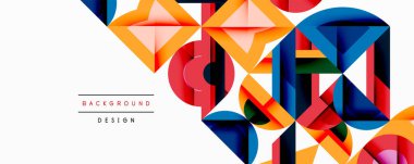 Minimum geometrik soyut arkaplan. Çember kare ve üçgen tasarımı