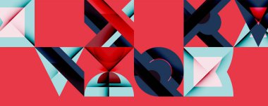 Çemberler soyut arkaplan çizgilerini kareler