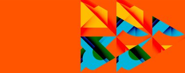 Birleştirilmiş açısal ve eğri şekilli soyut geometrik çizimler, pürüzsüz eğimli dinamik bileşimler ve kalın karşıtlıklar