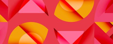 Birbirine kenetlenmiş dairesel ve açısal şekillerle soyut geometrik bileşim, pürüzsüz gradyanlar ve beyaz arkaplan üzerinde keskin karşıtlıklar