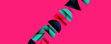 Çemberler ve üçgenlerin kesiştiği soyut geometrik desen. Yüksek kontrastlı kompozisyon derinlik yaratır ve dinamik, modern estetik