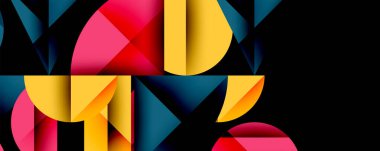 Minimum geometrik soyut arkaplan. Çember kare ve üçgen tasarımı