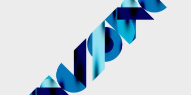 Dairelerin, yarım dairelerin ve parlak efektli ve düzgün eğimli üçgenlerin detaylı bileşimi. Yaratıcı ve teknolojiden ilham alan projeler için parlak ve modern bir vektör tasarımı