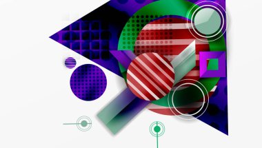 Katmanlı geometrik şekilli soyut tasarım