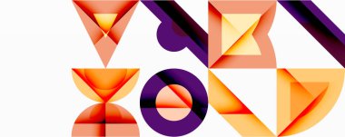 Minimum geometrik soyut arkaplan. Çember kare ve üçgen tasarımı