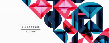 Minimum geometrik soyut arkaplan. Çember kare ve üçgen tasarımı