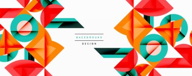 Minimum geometrik soyut arkaplan. Çember kare ve üçgen tasarımı