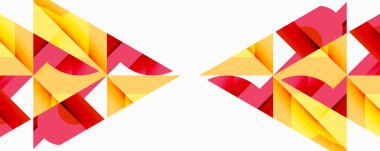 Daireler, yarı daireler, kareler ve yuvarlak üçgenler. Duvar kağıdı, afiş, arkaplan, kart, kitap illüstrasyonu, iniş sayfası için geometrik mozaik mozaik desen soyut arkaplan