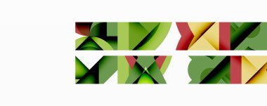 Birleştirilmiş açısal ve eğri şekilli soyut geometrik çizimler, pürüzsüz eğimli dinamik bileşimler ve kalın karşıtlıklar