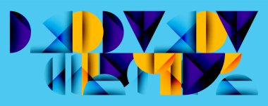 Çemberler ve üçgenlerin kesiştiği soyut geometrik desen. Yüksek kontrastlı kompozisyon derinlik yaratır ve dinamik, modern estetik