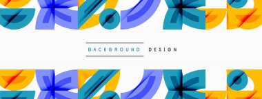 Dairesel ve yuvarlak elementlerin yer aldığı soyut geometrik arkaplan. Kalın kontrast, pürüzsüz gradyanlar, dinamik kompozisyon, fütüristik stil