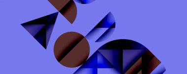 Minimum geometrik soyut arkaplan. Çember kare ve üçgen tasarımı