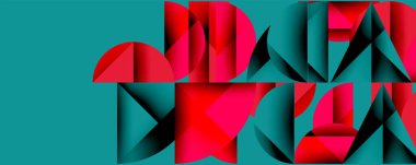 Minimum geometrik soyut arkaplan. Çember kare ve üçgen tasarımı