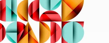 Minimum geometrik soyut arkaplan. Çember kare ve üçgen tasarımı