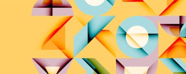 Minimum geometrik soyut arkaplan. Çember kare ve üçgen tasarımı