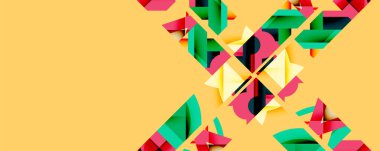 Birleştirilmiş açısal ve eğri şekilli soyut geometrik çizimler, pürüzsüz eğimli dinamik bileşimler ve kalın karşıtlıklar