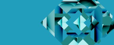 Daireler, yarı daireler, kareler ve yuvarlak üçgenler. Duvar kağıdı, afiş, arkaplan, kart, kitap illüstrasyonu, iniş sayfası için geometrik mozaik mozaik desen soyut arkaplan