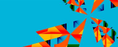 Birleştirilmiş açısal ve eğri şekilli soyut geometrik çizimler, pürüzsüz eğimli dinamik bileşimler ve kalın karşıtlıklar