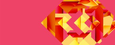 Daireler, yarı daireler, kareler ve yuvarlak üçgenler. Duvar kağıdı, afiş, arkaplan, kart, kitap illüstrasyonu, iniş sayfası için geometrik mozaik mozaik desen soyut arkaplan