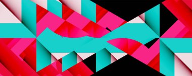 Birbirine kenetlenmiş dairesel ve açısal şekillerle soyut geometrik bileşim, pürüzsüz gradyanlar ve beyaz arkaplan üzerinde keskin karşıtlıklar