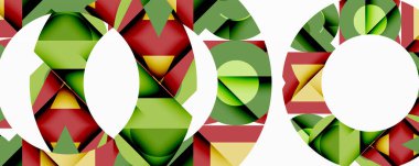 Birleştirilmiş açısal ve eğri şekilli soyut geometrik çizimler, pürüzsüz eğimli dinamik bileşimler ve kalın karşıtlıklar