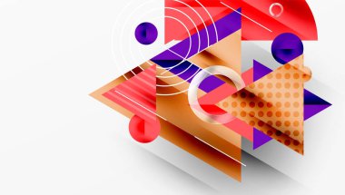 Parlak soyut arkaplan - parlak eğim tonlarıyla katmanlı üçgenler. Yarı şeffaf şekiller derinlik ve çağdaş estetik ekler