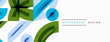 Dairesel ve yuvarlak elementlerin yer aldığı soyut geometrik arkaplan. Kalın kontrast, pürüzsüz gradyanlar, dinamik kompozisyon, fütüristik stil