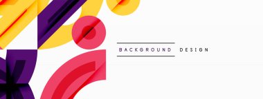 Dairesel ve yuvarlak elementlerin yer aldığı soyut geometrik arkaplan. Kalın kontrast, pürüzsüz gradyanlar, dinamik kompozisyon, fütüristik stil