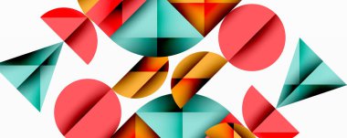 Minimum geometrik soyut arkaplan. Çember kare ve üçgen tasarımı