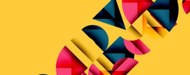 Minimum geometrik soyut arkaplan. Çember kare ve üçgen tasarımı