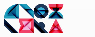 Minimum geometrik soyut arkaplan. Çember kare ve üçgen tasarımı