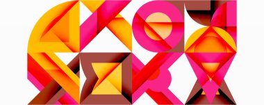 Minimum geometrik soyut arkaplan. Çember kare ve üçgen tasarımı