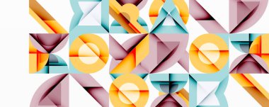 Minimum geometrik soyut arkaplan. Çember kare ve üçgen tasarımı