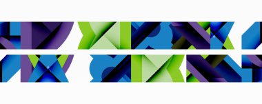 Birleştirilmiş açısal ve eğri şekilli soyut geometrik çizimler, pürüzsüz eğimli dinamik bileşimler ve kalın karşıtlıklar