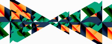 Daireler, yarı daireler, kareler ve yuvarlak üçgenler. Duvar kağıdı, afiş, arkaplan, kart, kitap illüstrasyonu, iniş sayfası için geometrik mozaik mozaik desen soyut arkaplan