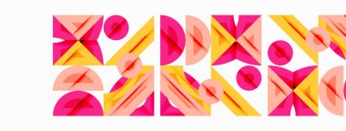 Dairesel ve yuvarlak elementlerin yer aldığı soyut geometrik arkaplan. Kalın kontrast, pürüzsüz gradyanlar, dinamik kompozisyon, fütüristik stil