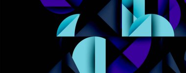 Minimum geometrik soyut arkaplan. Çember kare ve üçgen tasarımı