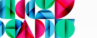 Minimum geometrik soyut arkaplan. Çember kare ve üçgen tasarımı