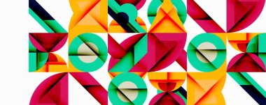 Minimum geometrik soyut arkaplan. Çember kare ve üçgen tasarımı