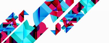 Daireler, yarı daireler, kareler ve yuvarlak üçgenler. Duvar kağıdı, afiş, arkaplan, kart, kitap illüstrasyonu, iniş sayfası için geometrik mozaik mozaik desen soyut arkaplan