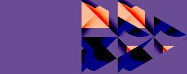 Birbirine kenetlenmiş dairesel ve açısal şekillerle soyut geometrik bileşim, pürüzsüz gradyanlar ve beyaz arkaplan üzerinde keskin karşıtlıklar