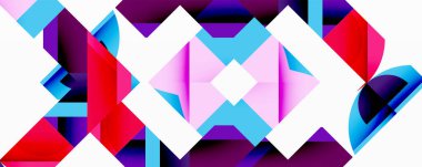 Birleştirilmiş açısal ve eğri şekilli soyut geometrik çizimler, pürüzsüz eğimli dinamik bileşimler ve kalın karşıtlıklar