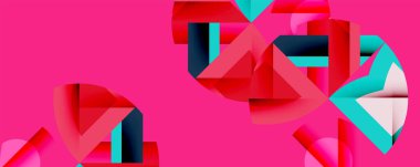 Birbirine kenetlenmiş dairesel ve açısal şekillerle soyut geometrik bileşim, pürüzsüz gradyanlar ve beyaz arkaplan üzerinde keskin karşıtlıklar