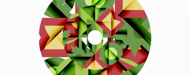 Birleştirilmiş açısal ve eğri şekilli soyut geometrik çizimler, pürüzsüz eğimli dinamik bileşimler ve kalın karşıtlıklar