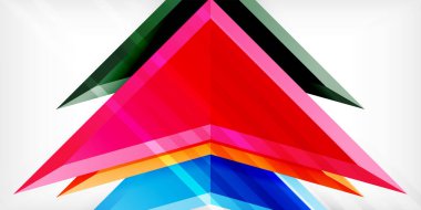 3d efektli oklar soyut arkaplan. Açık gri arkaplanda üçgenler