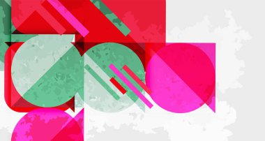 Çemberler, kareler ve çizgilerle geometrik arkaplandaki tahıllı leke dokusu. Duvar Kağıdı, Sancak, Arkaplan, Kart, Kitap İllüstrasyonu, İniş Sayfası