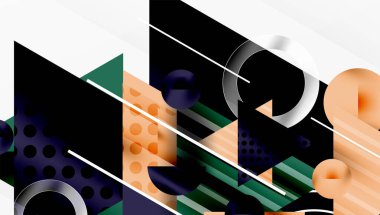 Üstüste binen Şeffaf Üçgenler ve Çemberlerle Modern Soyut Tasarım