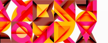 Minimum geometrik soyut arkaplan. Çember kare ve üçgen tasarımı