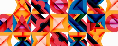 Minimum geometrik soyut arkaplan. Çember kare ve üçgen tasarımı