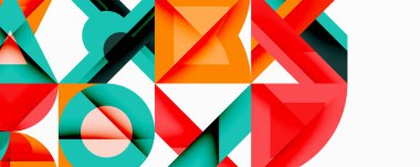 Minimum geometrik soyut arkaplan. Çember kare ve üçgen tasarımı